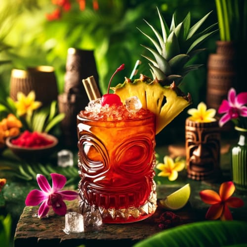 Rendering of a Jungle Bird Cocktail