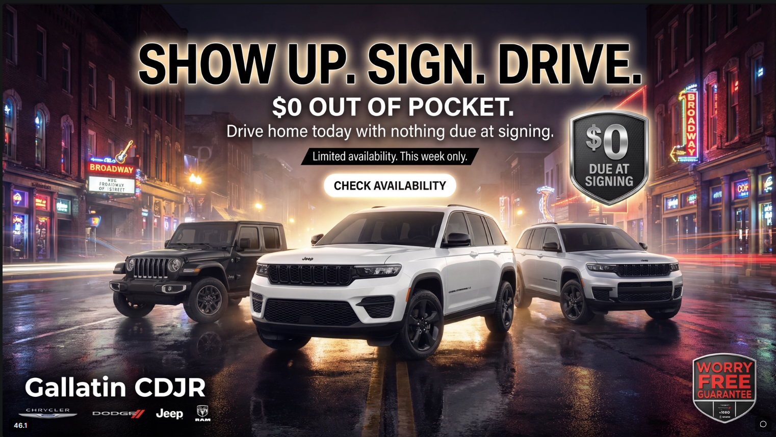 Jeep Sign and Drive Event — Gallatin CDJR