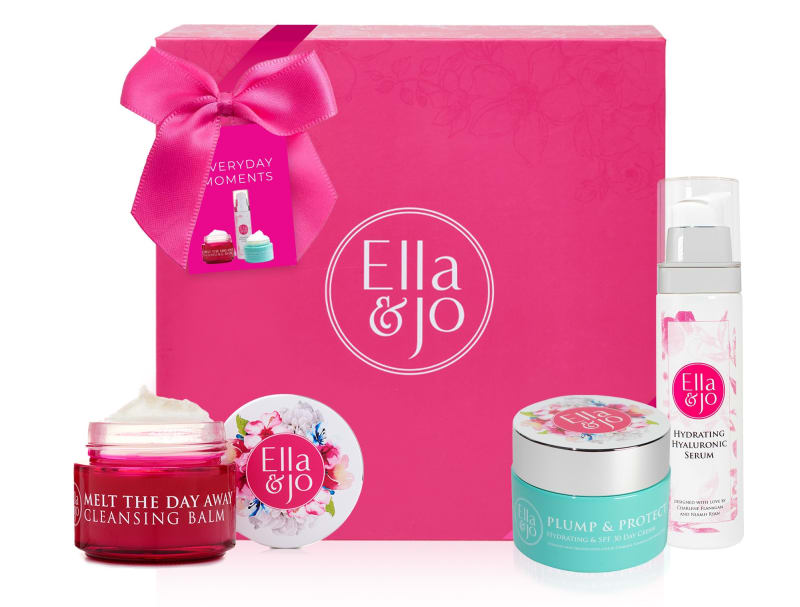 Ella & Jo Everyday Moments gift set with cleansing balm, SPF day cream and hyaluronic serum