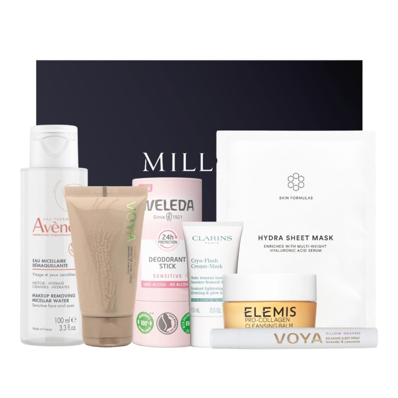Millies Green Beauty Wellness Gift set with Avène, Weleda, Clarins, Elemis, VOYA and Skin Formulas products