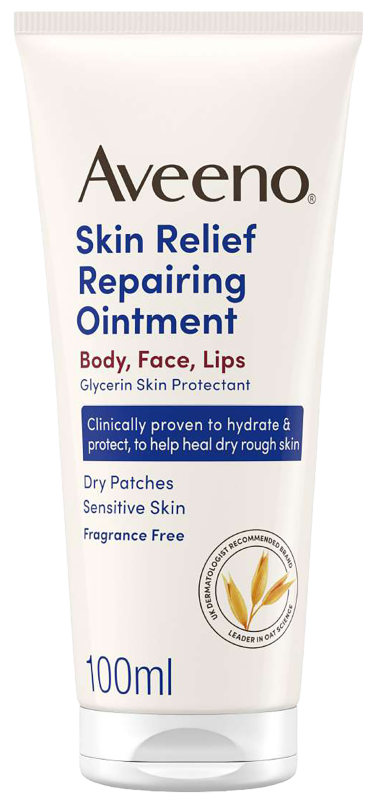 Aveeno Skin Relief Ointment tube for body, face and lips, glycerin skin protectant