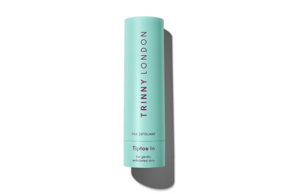 Trinny London Tiptoe In PHA Exfoliant in mint green cylindrical tube packaging