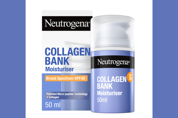 Neutrogena Collagen Bank Moisturiser SPF30 50ml bottle with packaging box