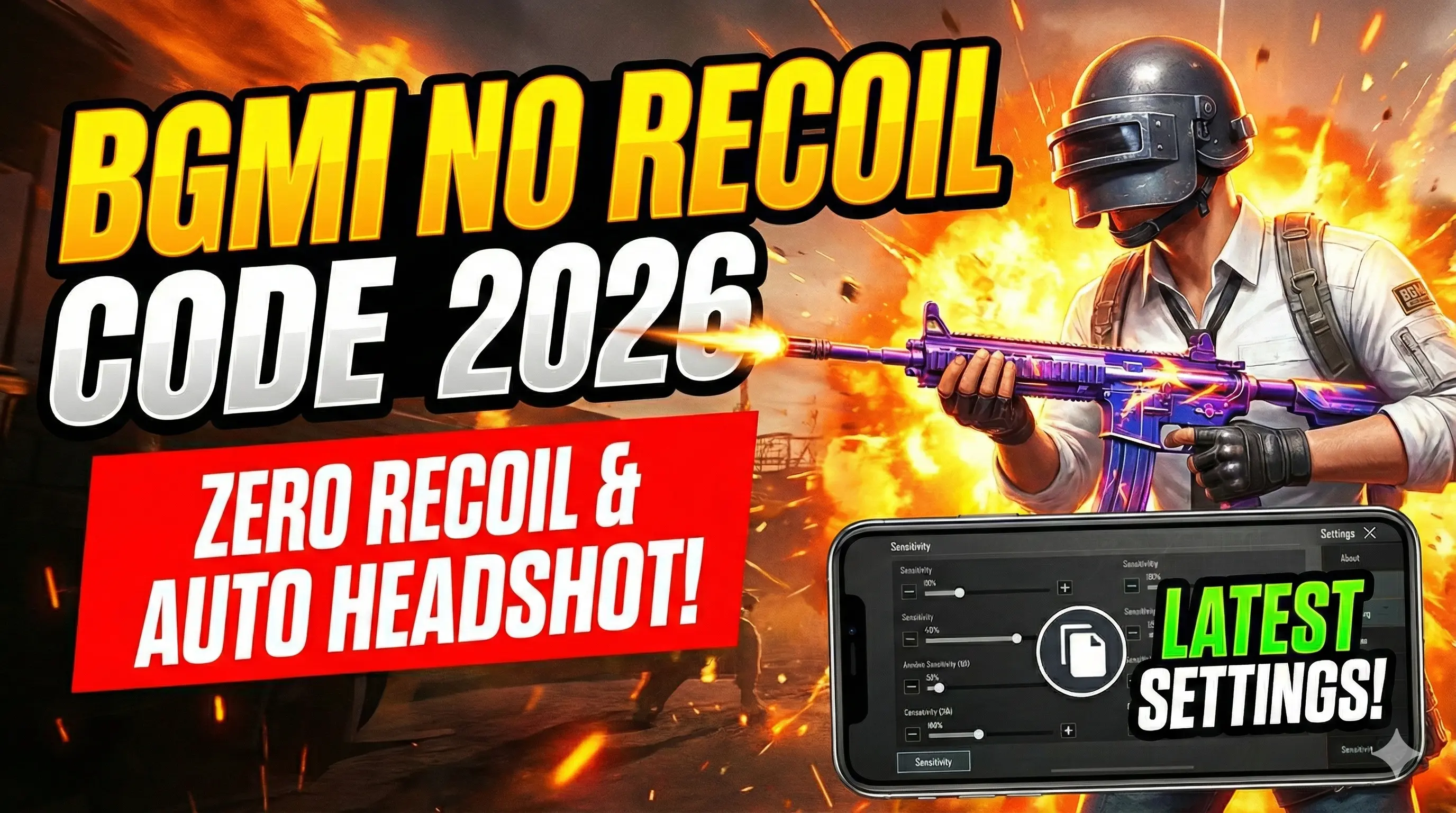 BGMI No Recoil Sensitivity Code 2026 – Zero Recoil & Auto Headshot Settings