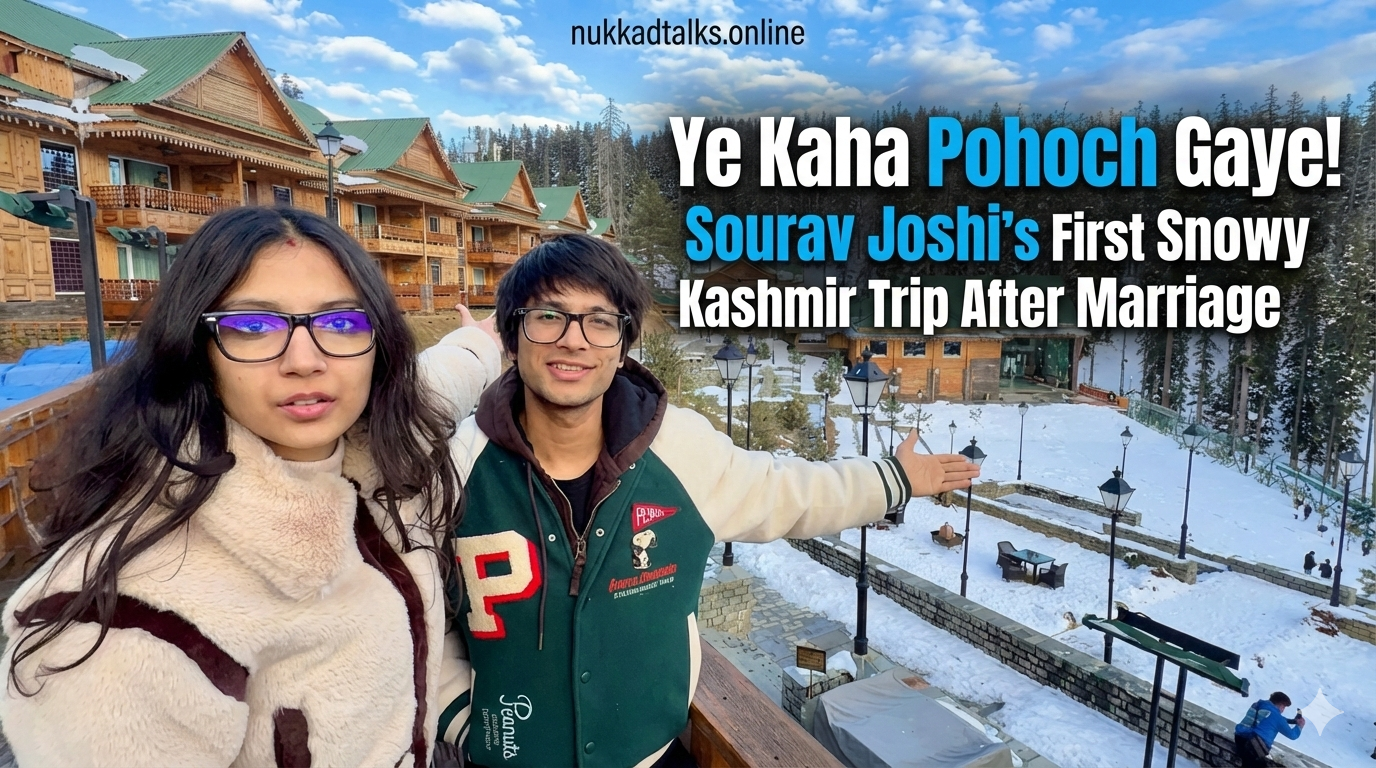 Ye Kaha Pohoch Gaye! Sourav Joshi's First Snowy Kashmir Trip After Marriage