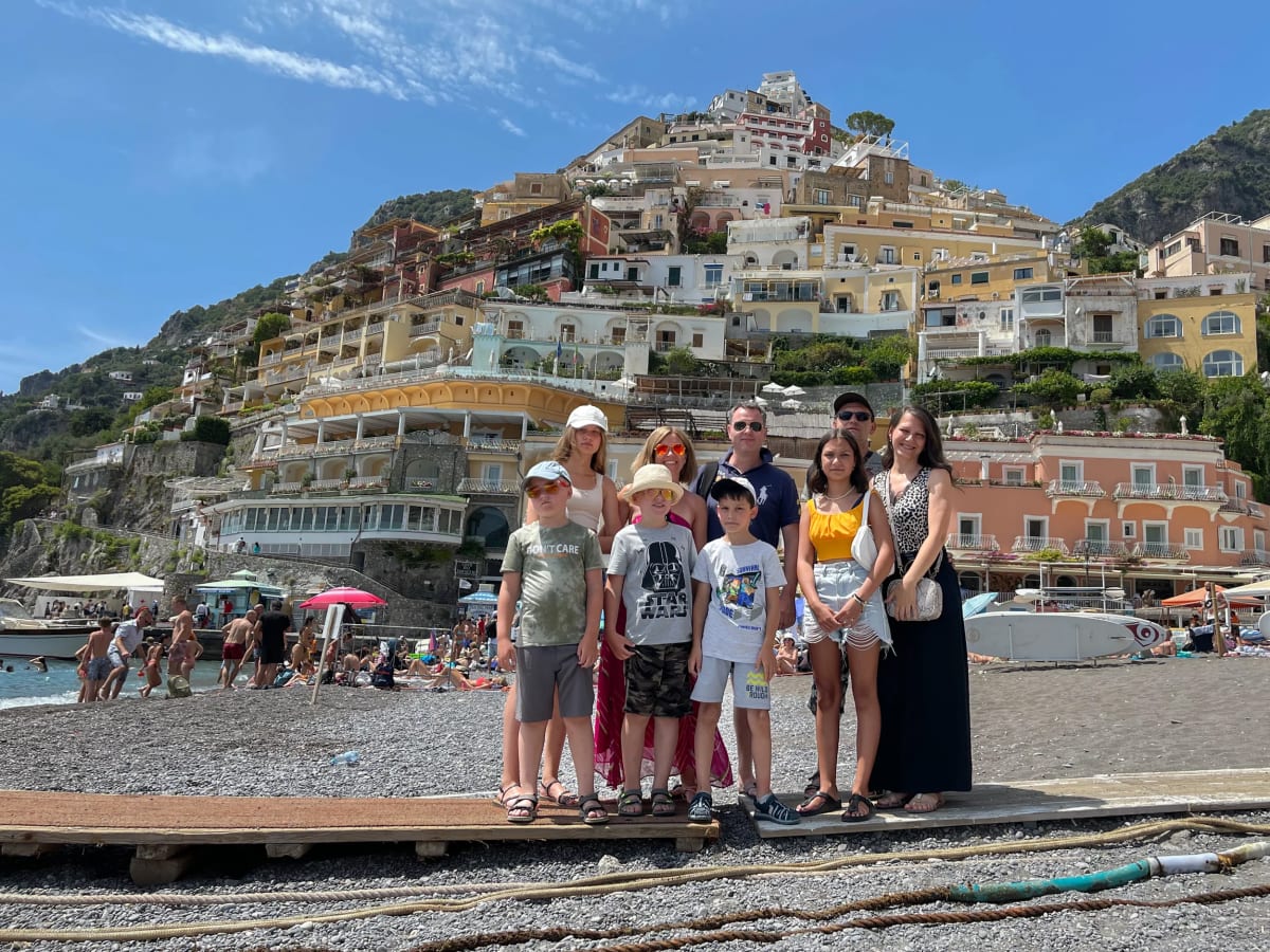 High road viewpoint above Positano on the Amalfi Coast