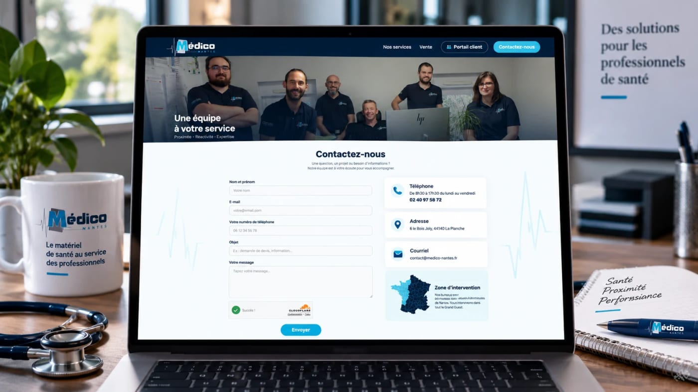 Une prise de contact intégrée au site