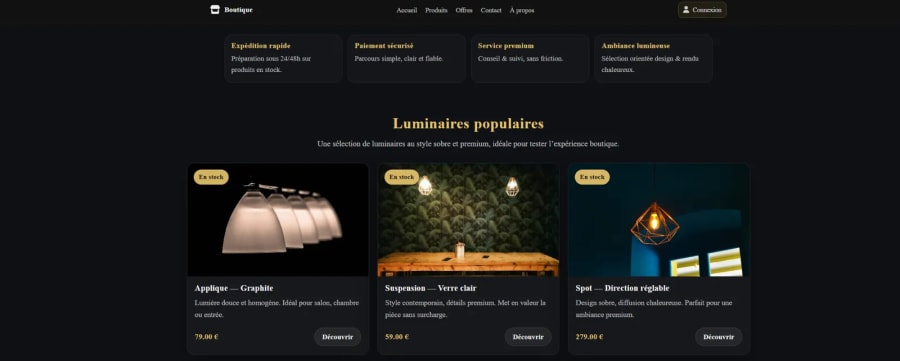 Exemple de site e-commerce développé par TitouWeb