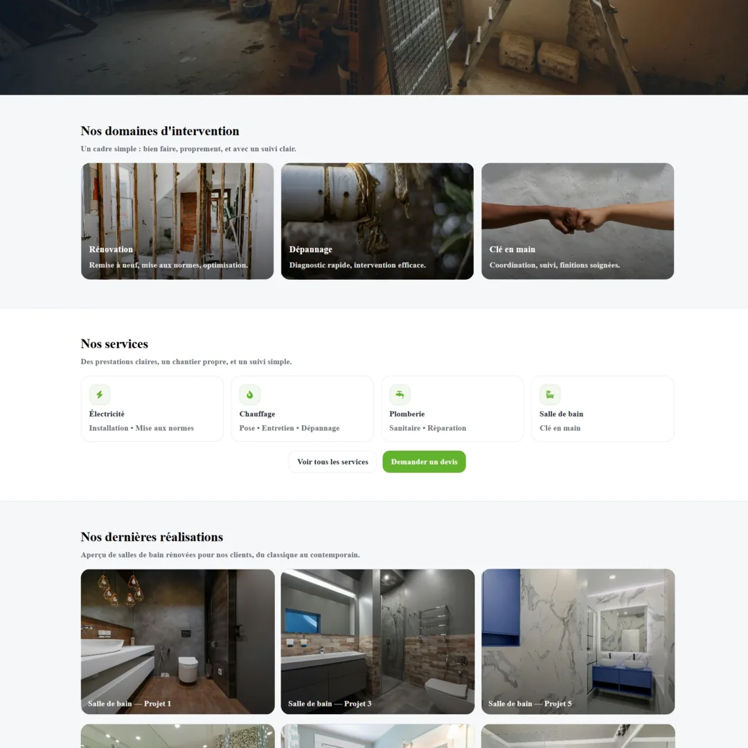 Exemple de site vitrine professionnel créé par TitouWeb à Nancy