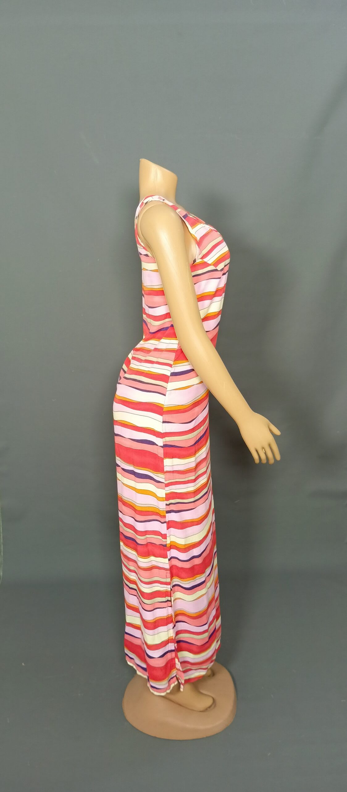 Vibrant multicolor striped maxi dress - Image 2