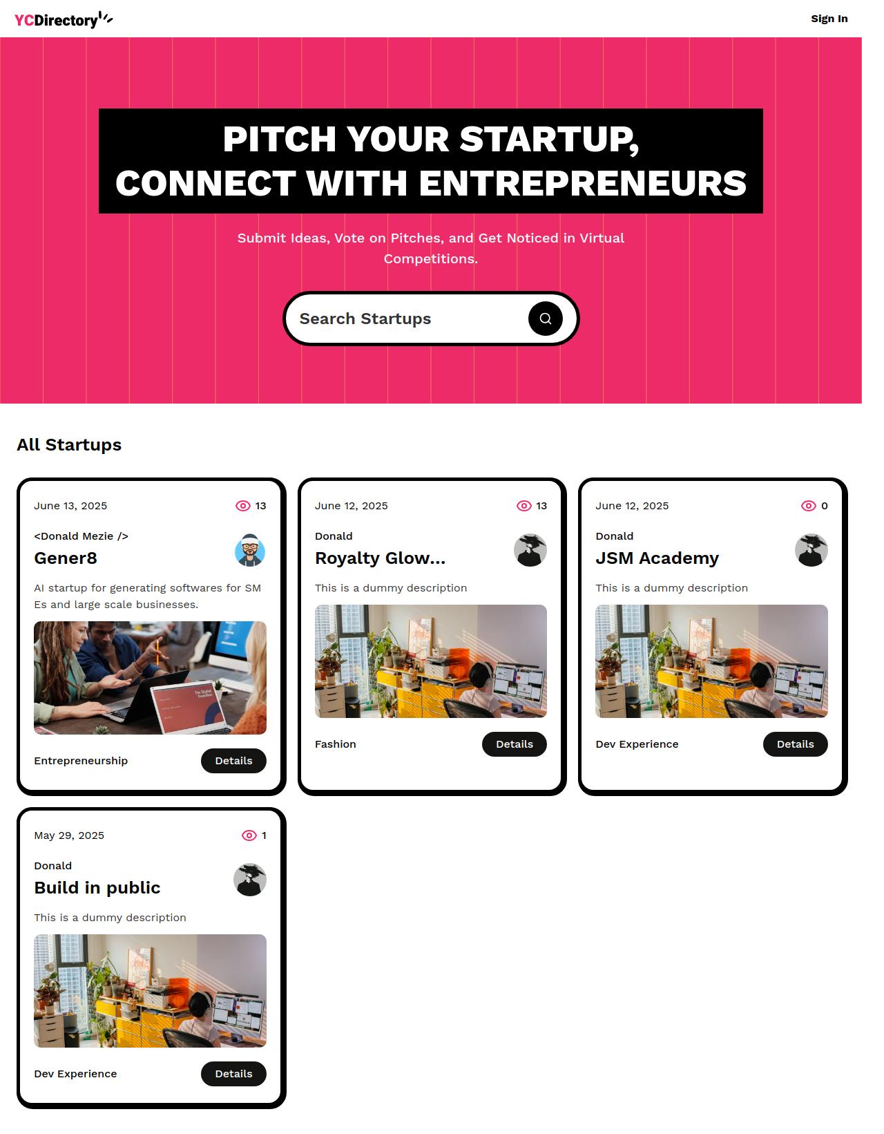 Startup Pitch