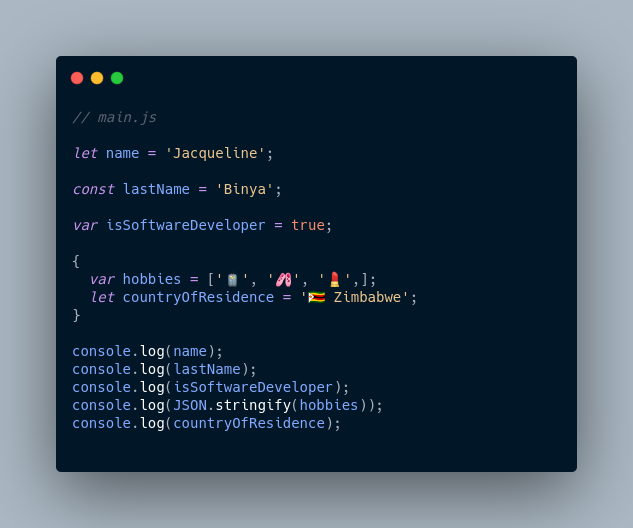 Illustrating scope in Javascript