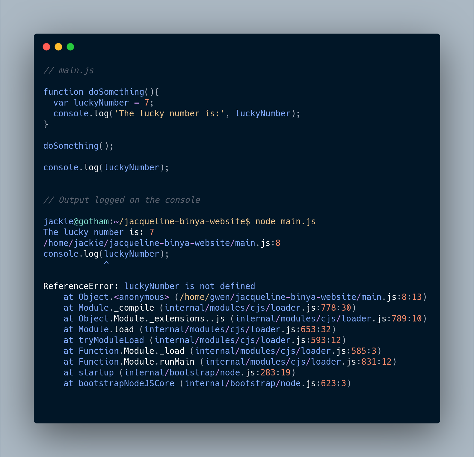 Functional scope examples