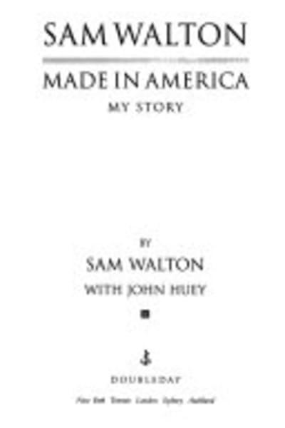Sam Walton: Made in America by Sam Walton — book cover