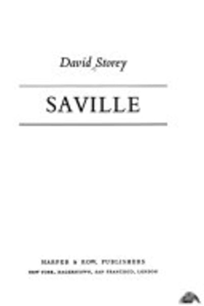Saville by David Storey — book cover