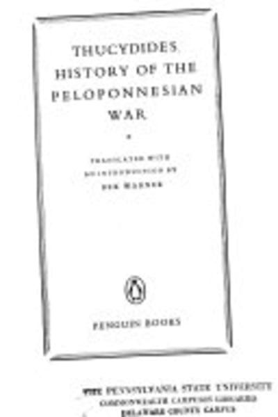 The Peloponnesian War by Thucydides — book cover