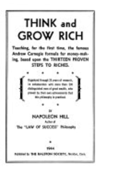 Think And Grow Rich by Napoleon Hill — book cover