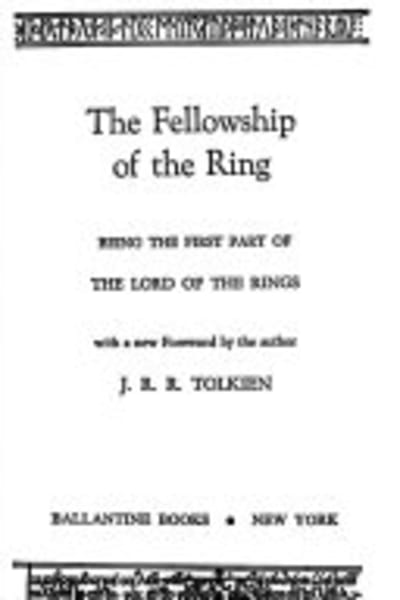 The Fellowship of the Ring by J.R.R. Tolkien — book cover
