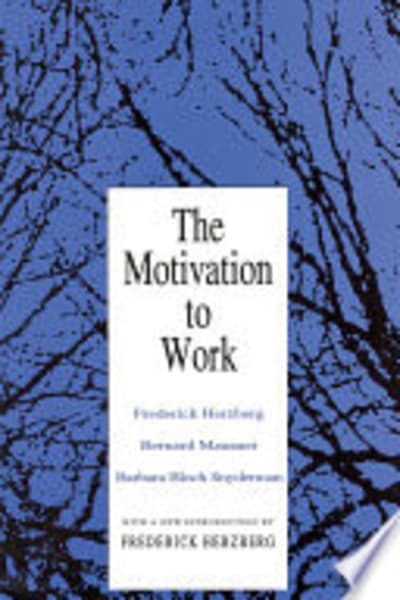 Motivation to Work by Frederick Herzberg — book cover
