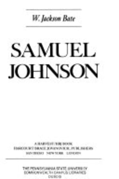 Samuel Johnson by Walter Jackson Bate — book cover