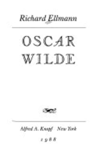 Oscar Wilde by Richard Ellmann — book cover