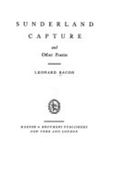Sunderland Capture by Leonard Bacon — book cover