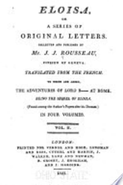 Eloisa, or A Series of Original Letters by Jean-Jacques Rousseau — book cover