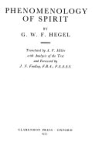 Phenomenology of Spirit by Georg Wilhelm Friedrich Hegel — book cover