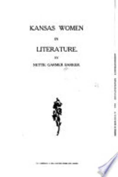 Kansas Women in Literature by Nettie Garmer Barker — book cover