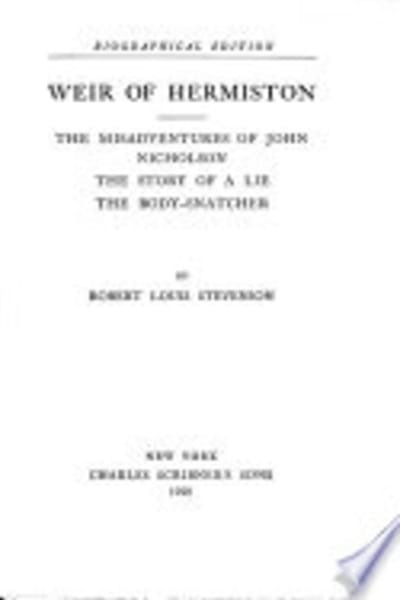 Weir of Hermiston: An Unfinished Romance by Robert Louis Stevenson — book cover