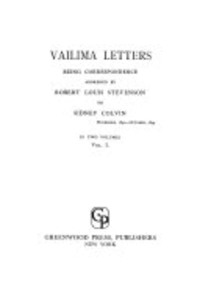 Vailima Letters by Robert Louis Stevenson — book cover
