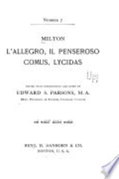 L'Allegro, Il Penseroso, Comus, and Lycidas by John Milton — book cover