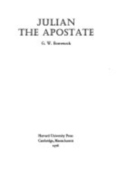 Julian the Apostate by Glen Warren Bowersock — book cover