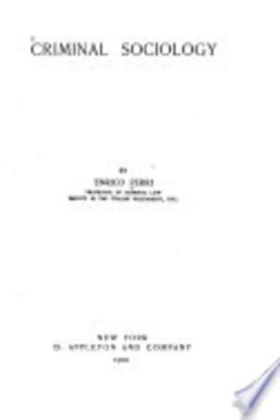 Criminal Sociology by Enrico Ferri — book cover