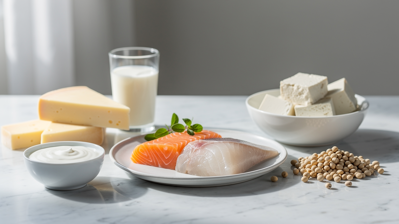 Proteinrika livsmedel som ägg, fisk, nötter och baljväxter, naturliga källor till fenylalanin