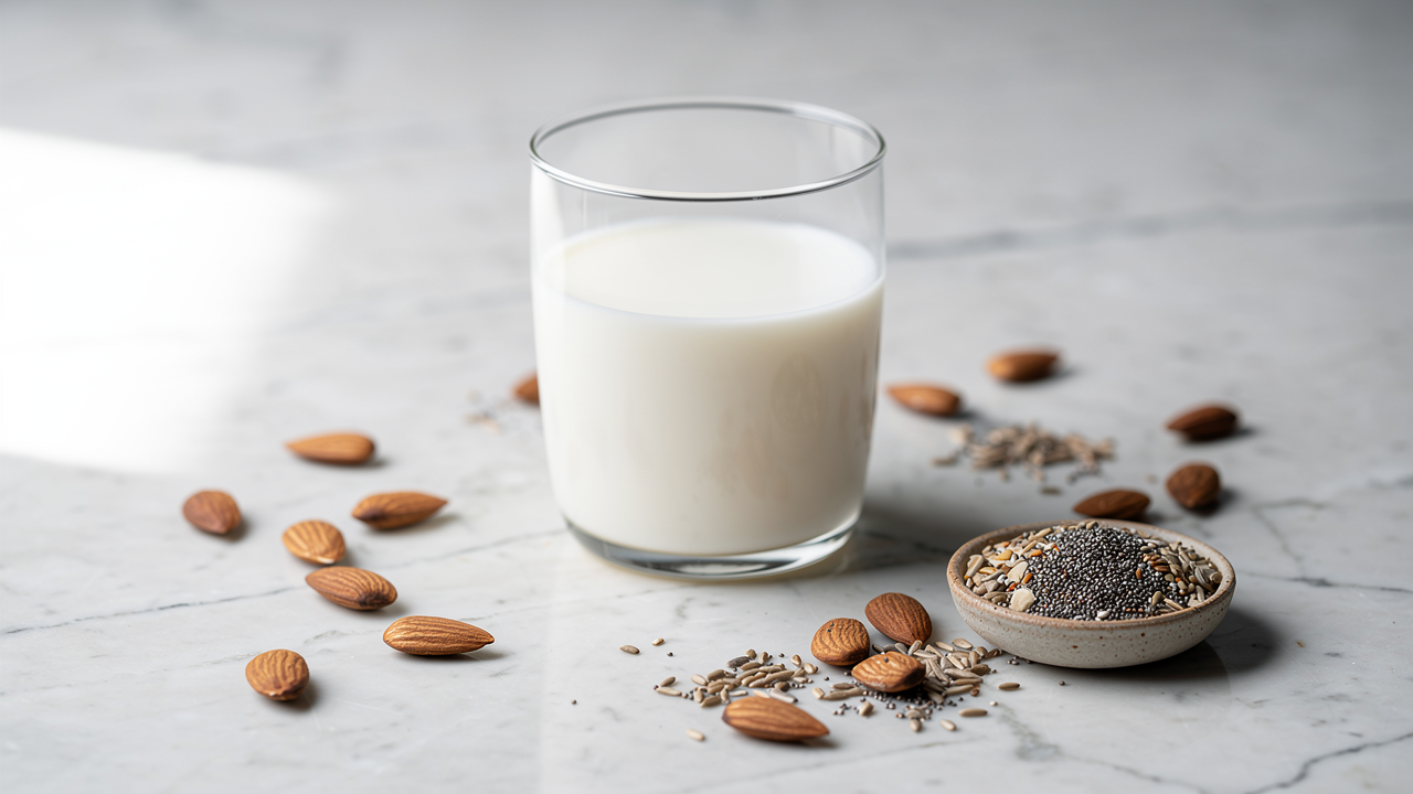 Proteinrika livsmedel som innehåller fenylalanin, bland annat ägg, mandlar, sojabönor, lax och mjölk