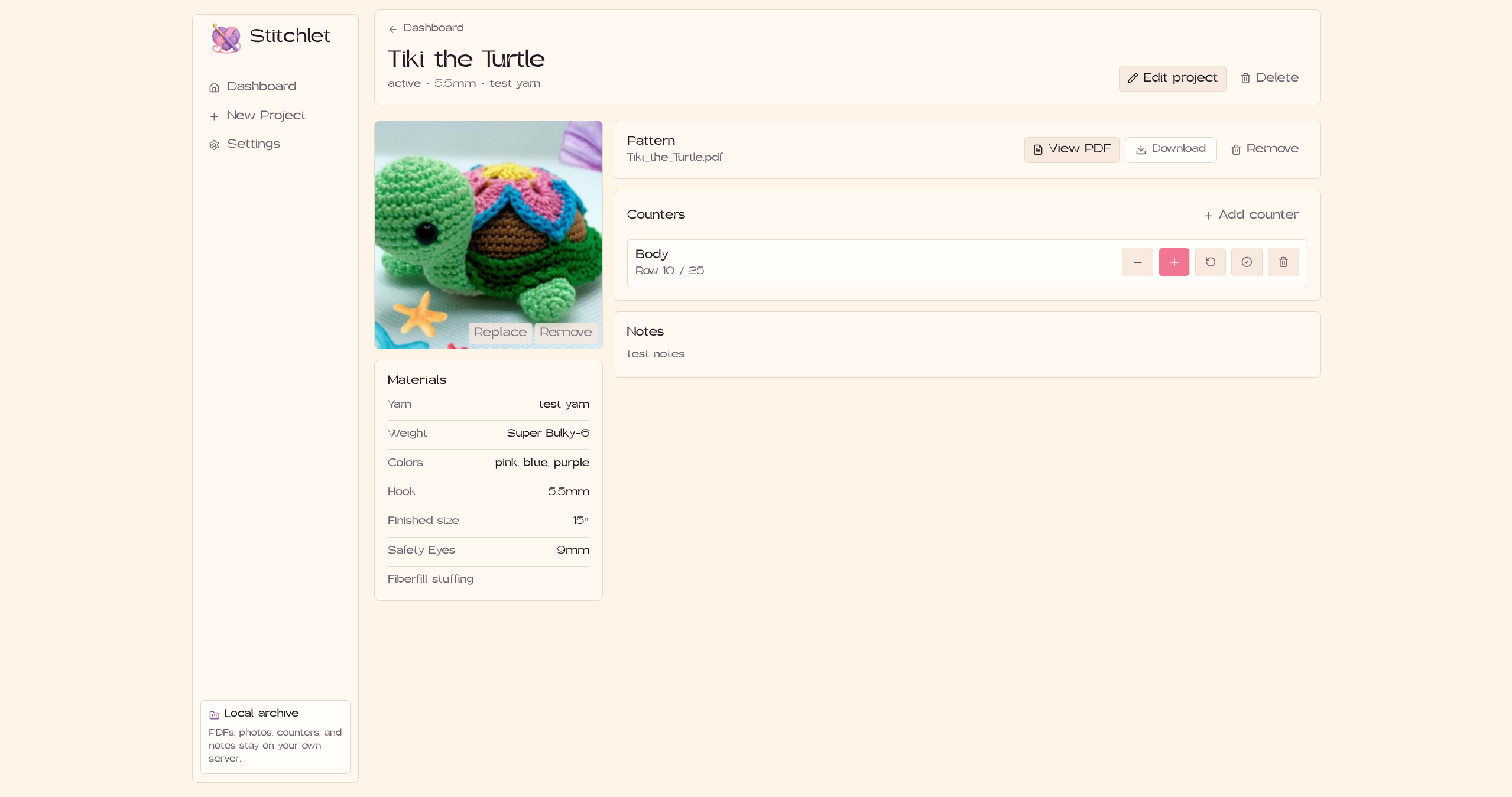 Stitchlet Project Details