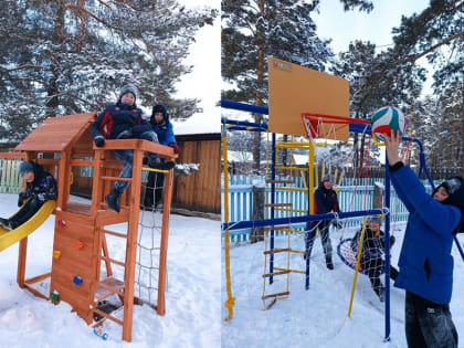 Земляки, проживающие за пределами Бурятии, подарили детям многофункциональную детскую площадку