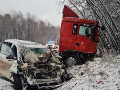 В Бурятии в столкновении легковушки и большегруза пострадали два человека