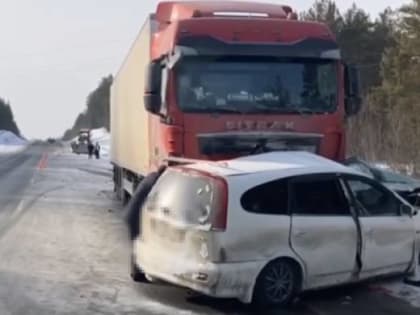 В Иркутской области водитель Honda Stream погиб в столкновении с фурой