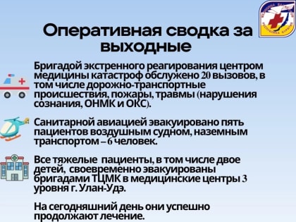 За два дня из районов Бурятии в Улан-Удэ эвакуировали 11 человек