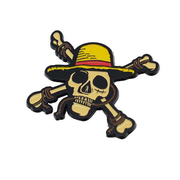 One Piece - Luffy Jolly Roger Pin Background Image