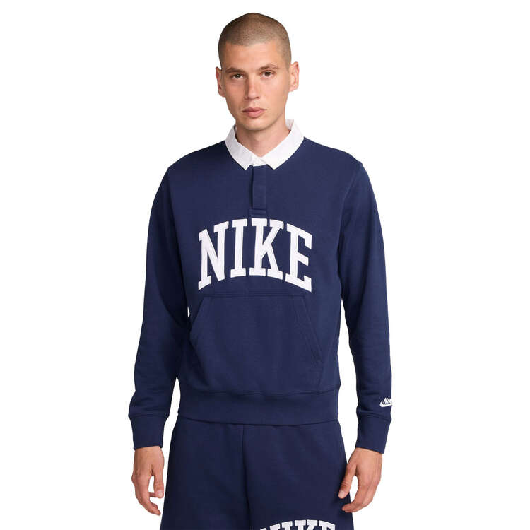 Nike Mens Sportswear Club Fleece Long Sleeve Polo Background Image