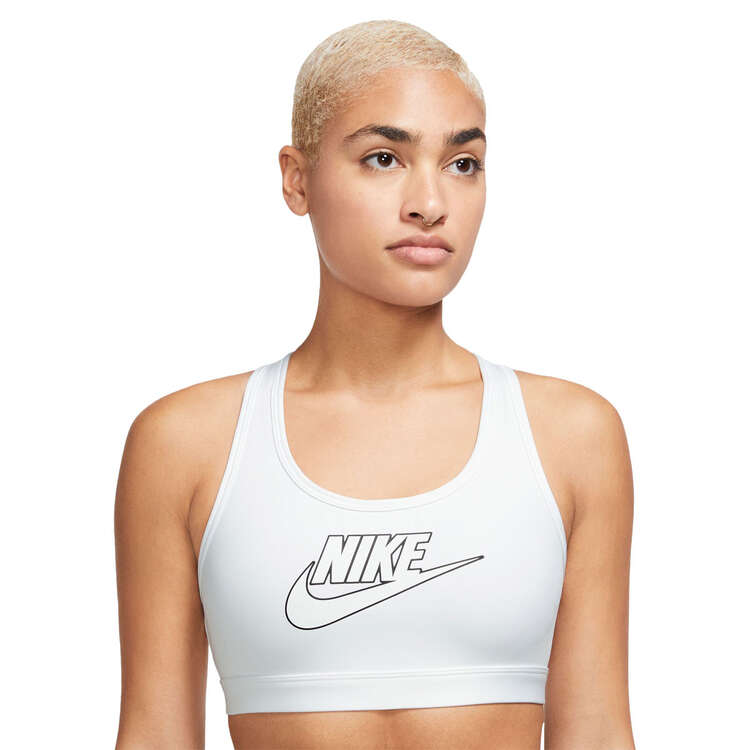 Nike Womens Dri-FIT Swoosh Medium Support Padded Sports Bra Background Image
