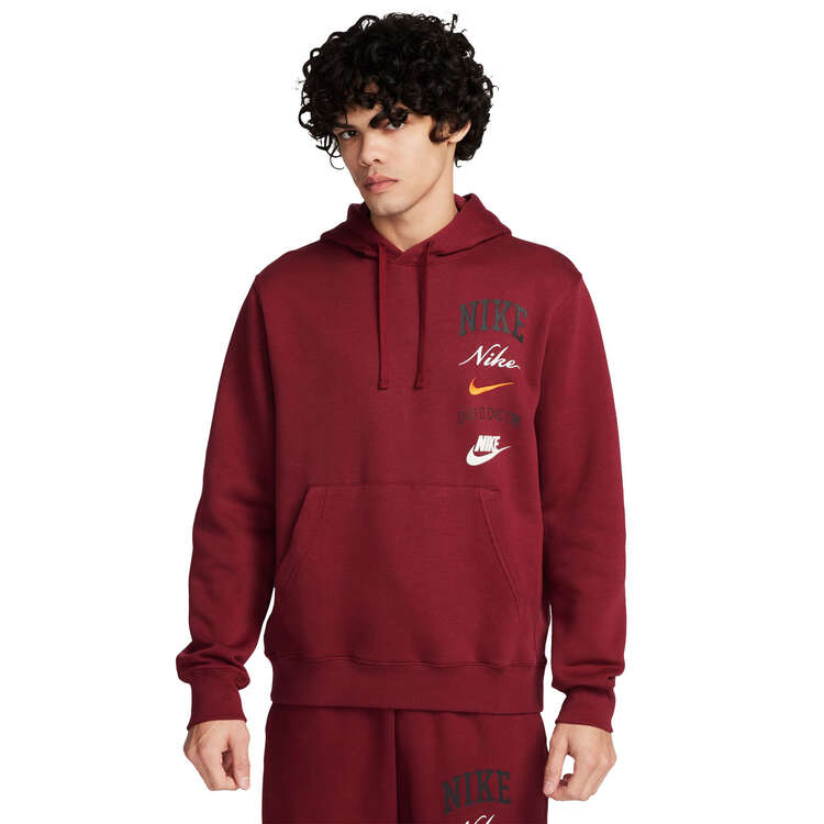 Nike Mens Club Fleece Stacked Graphic Hoodie Background Image