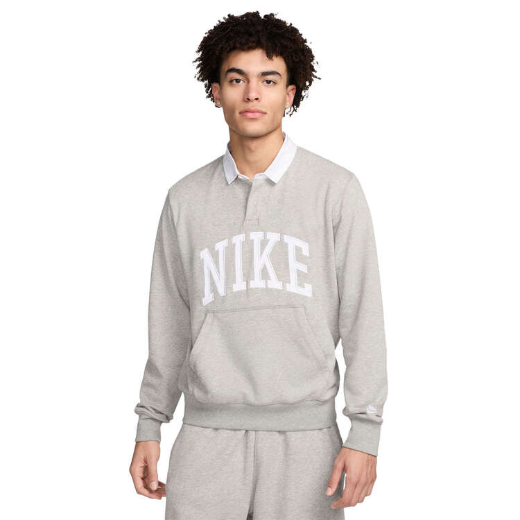 Nike Mens Sportswear Club Fleece Long Sleeve Polo Background Image