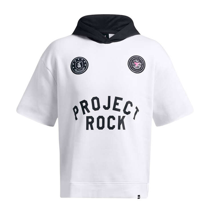 Under Armour Project Rock Mens Essential Fleece Short Sleeve Hoodie Background Image