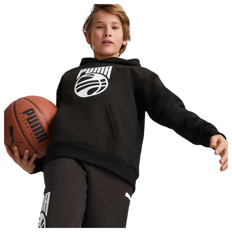 PUMA Junior Posterize Fleece Basketball Pullover Hoodie Background Image
