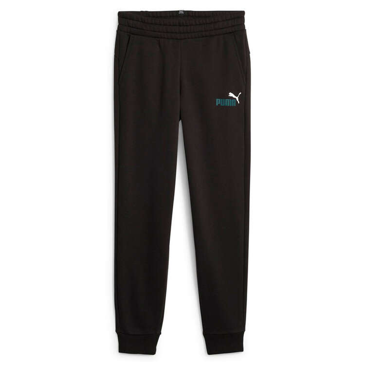 PUMA Kids Essentials Plus 2 Colour Logo Fleece Cuffed Track Pants Background Image