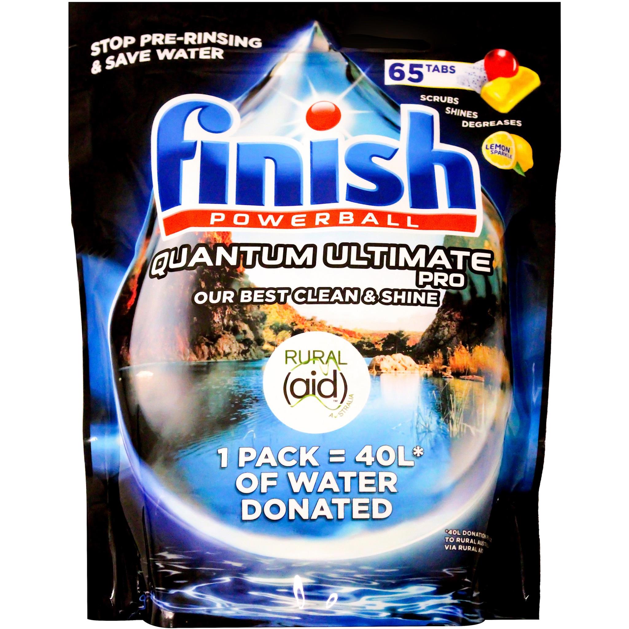Finish Quantum Ultimate Pro Dishwashing Tablets (Lemon Sparkle) [65 Pack] Background Image